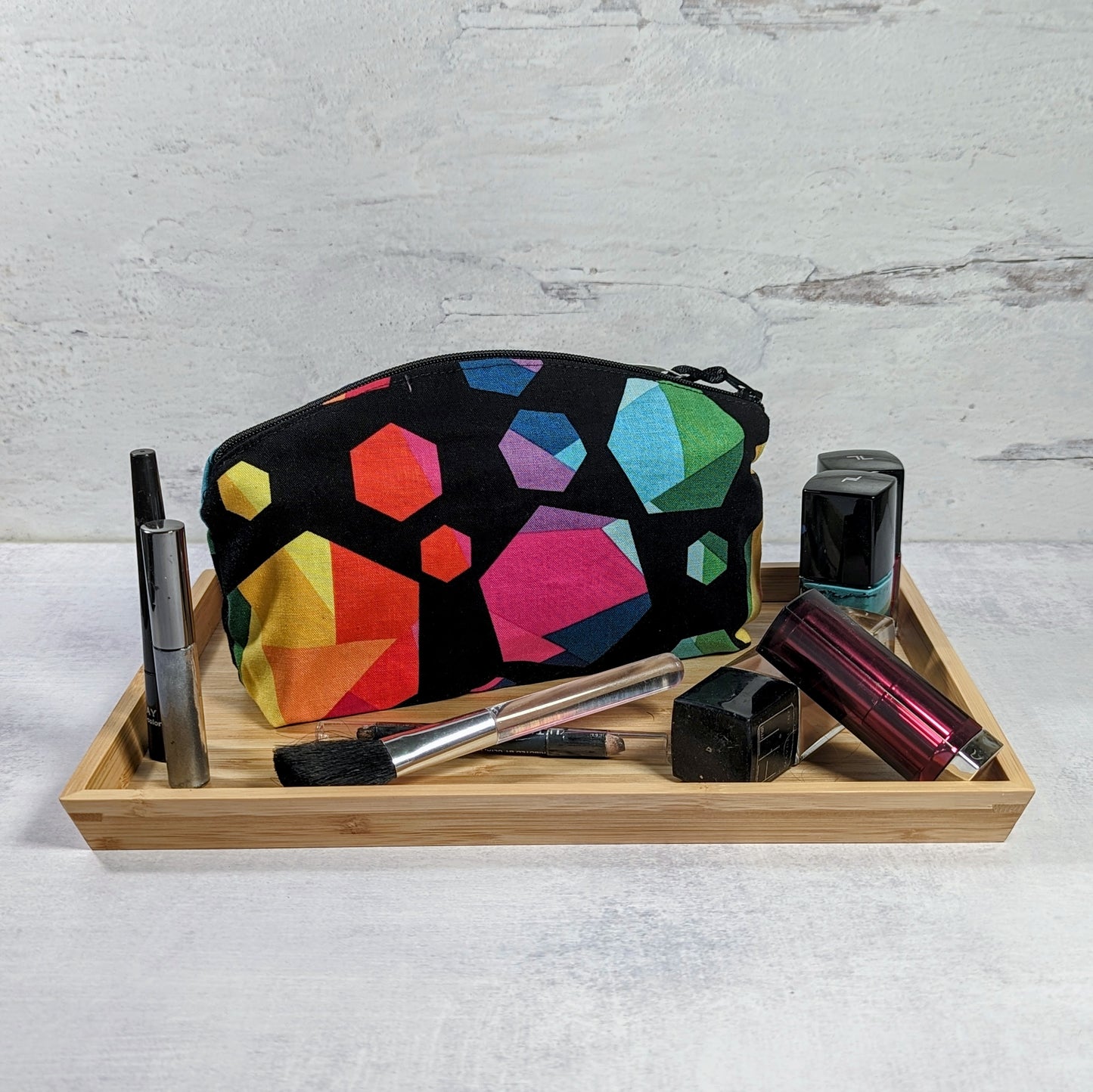 Rainbow Geo Fermata Makeup and Misc. Bag