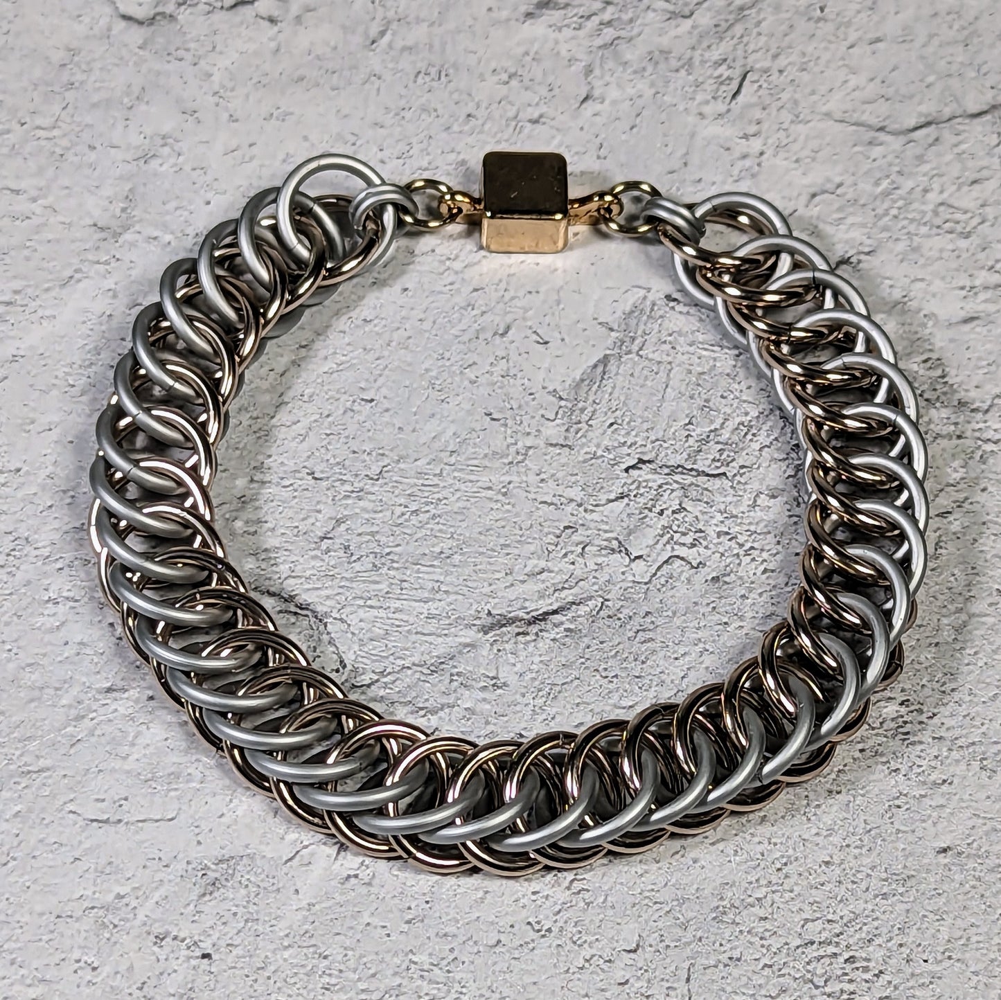 Champagne variations chainmaille bracelet