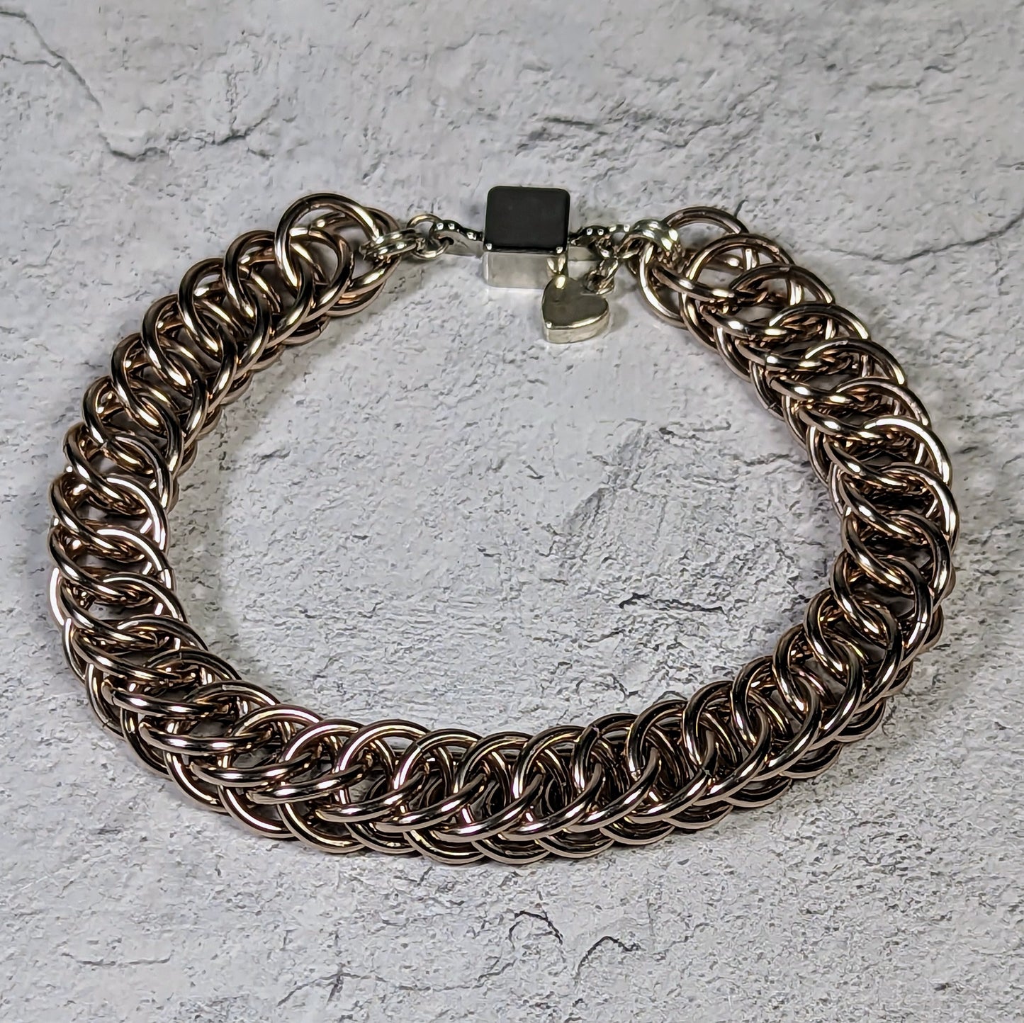 Champagne variations chainmaille bracelet