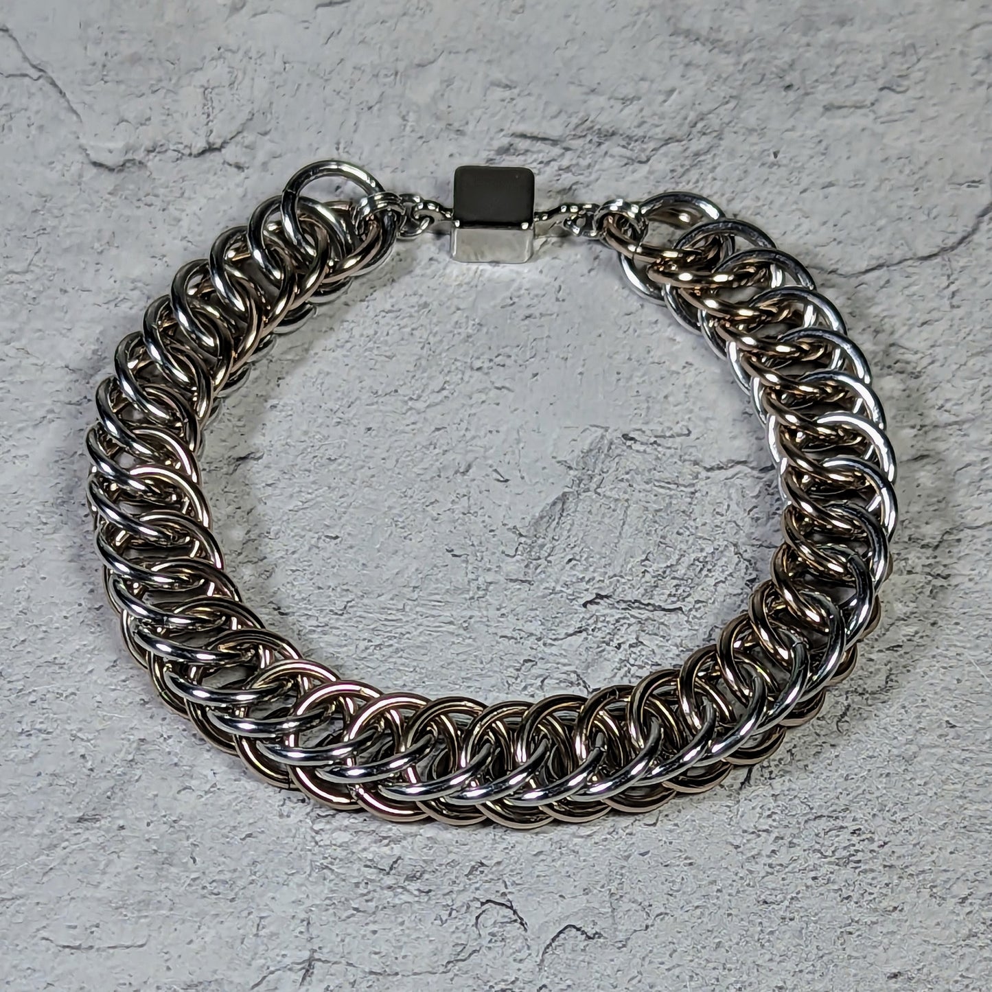 Rose gold variations chainmaille bracelet