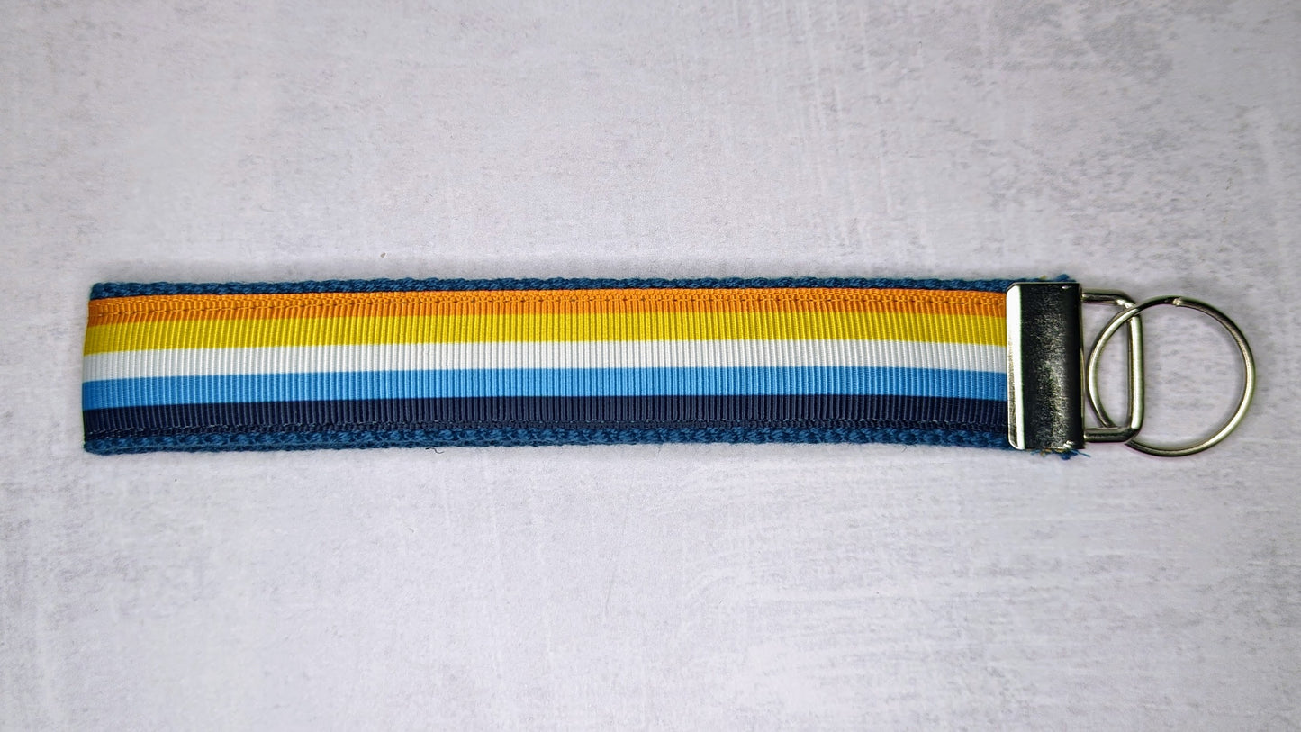 Aroace Pride flag key fob