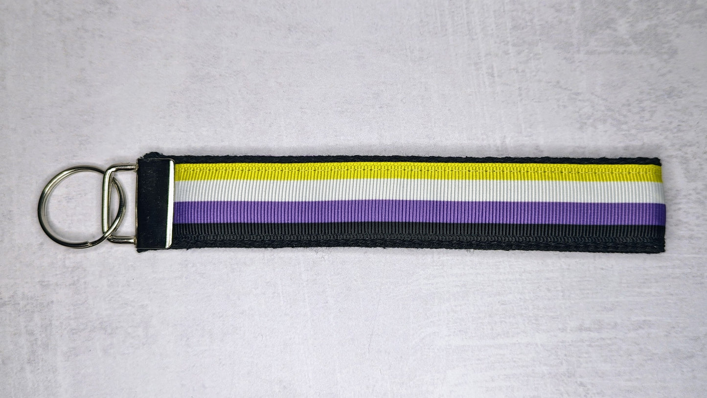 Nonbinary Pride flag key fob