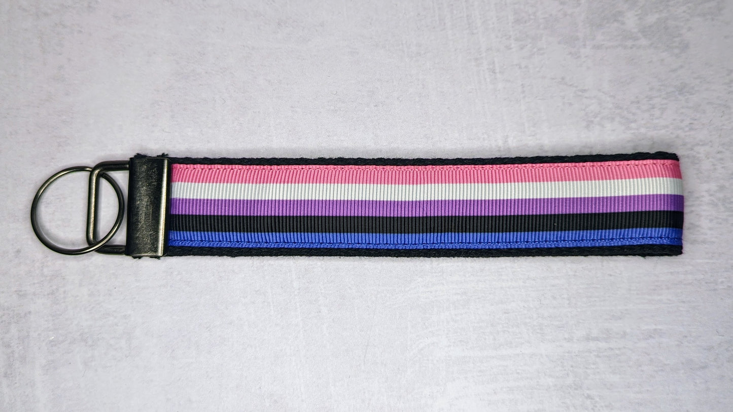 Genderfluid pride flag key fob