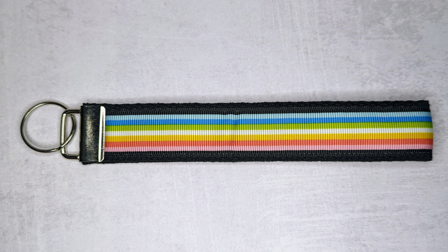 Queer Pride flag key fob