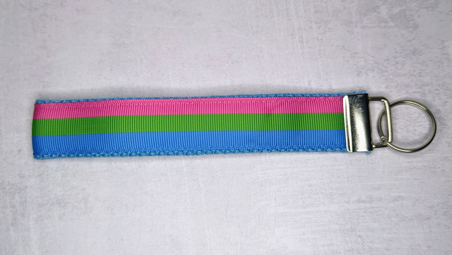Polysexual Pride flag key fob