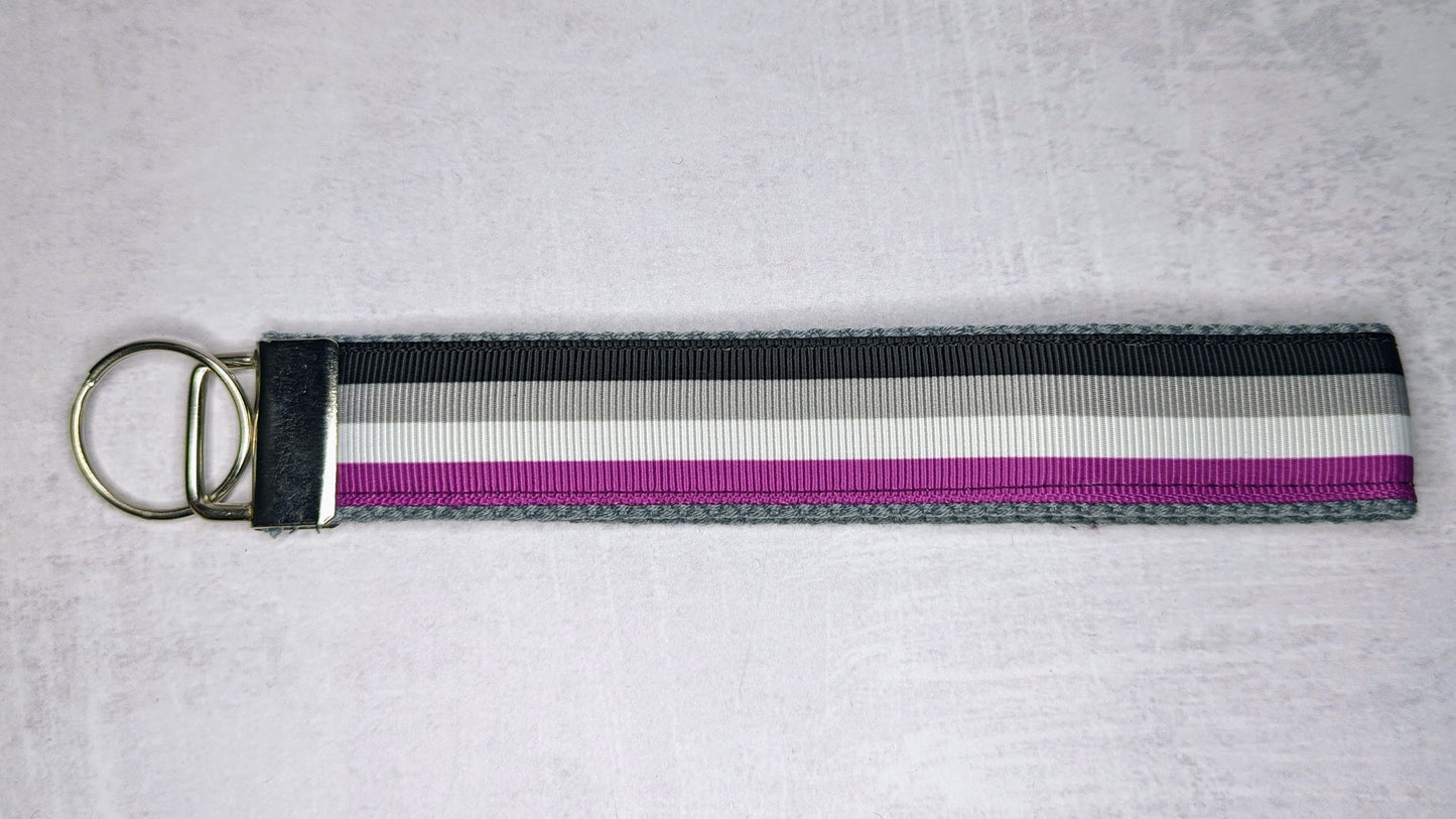 Asexual Pride flag key fob