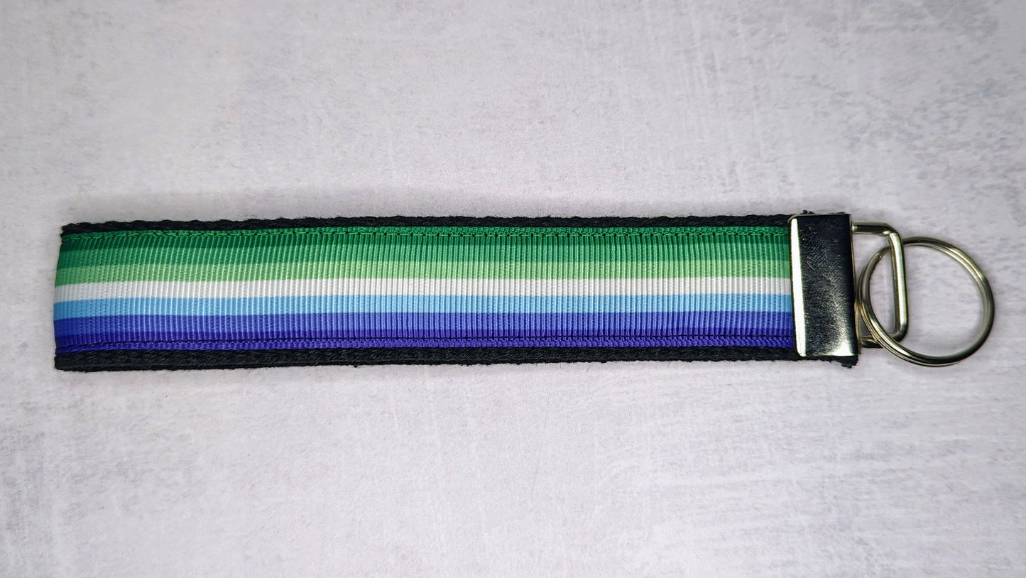 Gay (male) Pride flag key fob