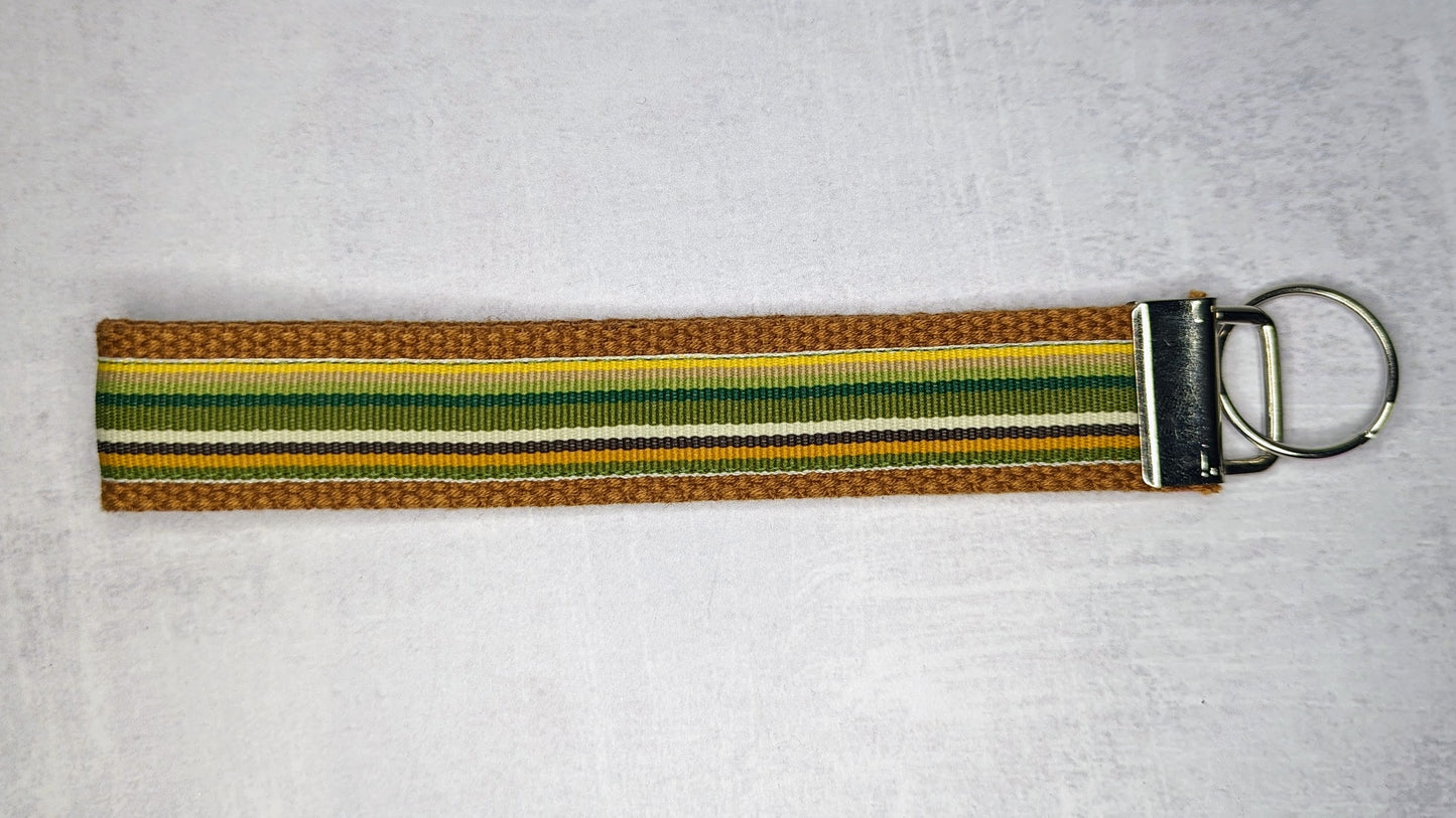 Autumn preppy stripes key fob