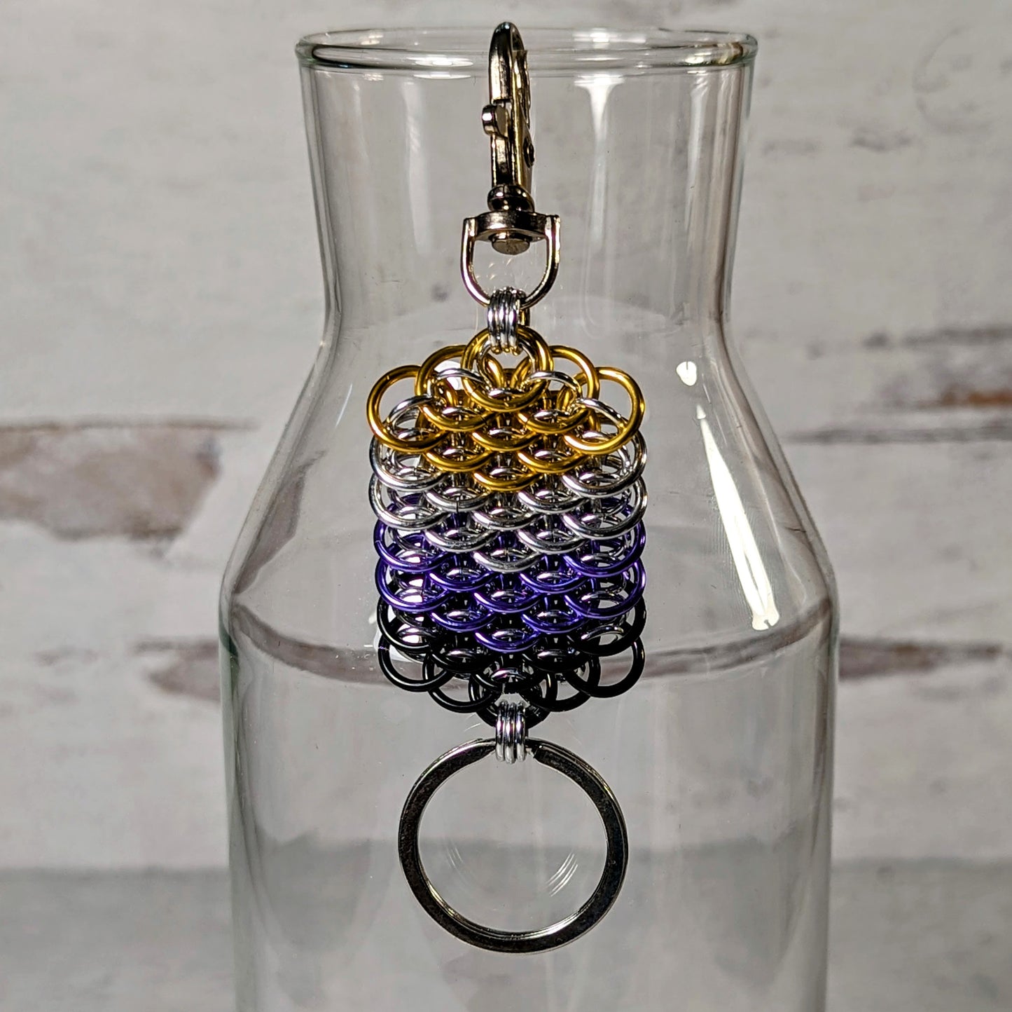 Nonbinary Pride Dragonscale Key Fob