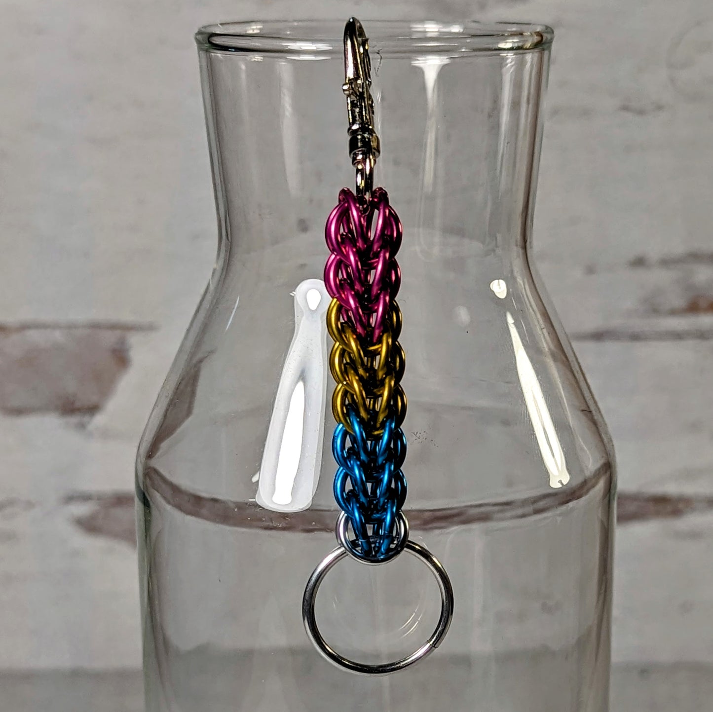 Pansexual Pride Persian Weave Keyfob