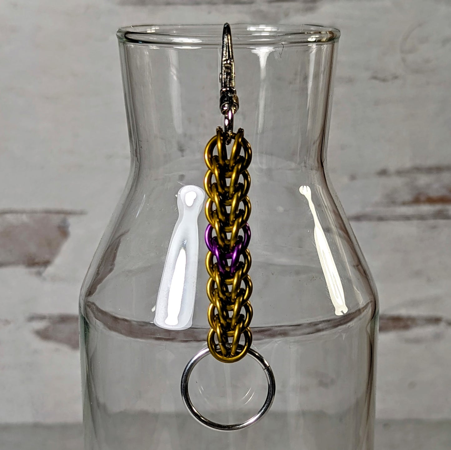 Intersex Pride Persian Weave Keyfob