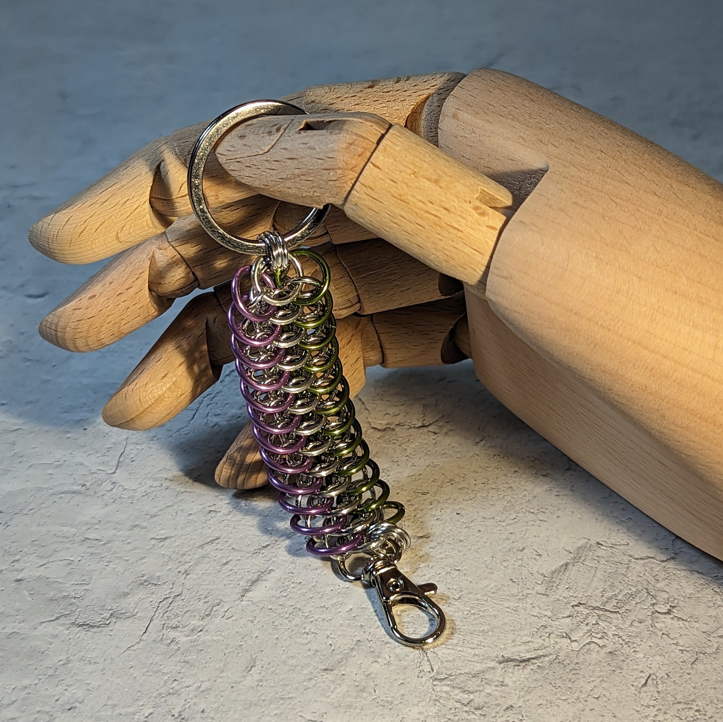 Genderqueer Pride Dragonscale Key Fob