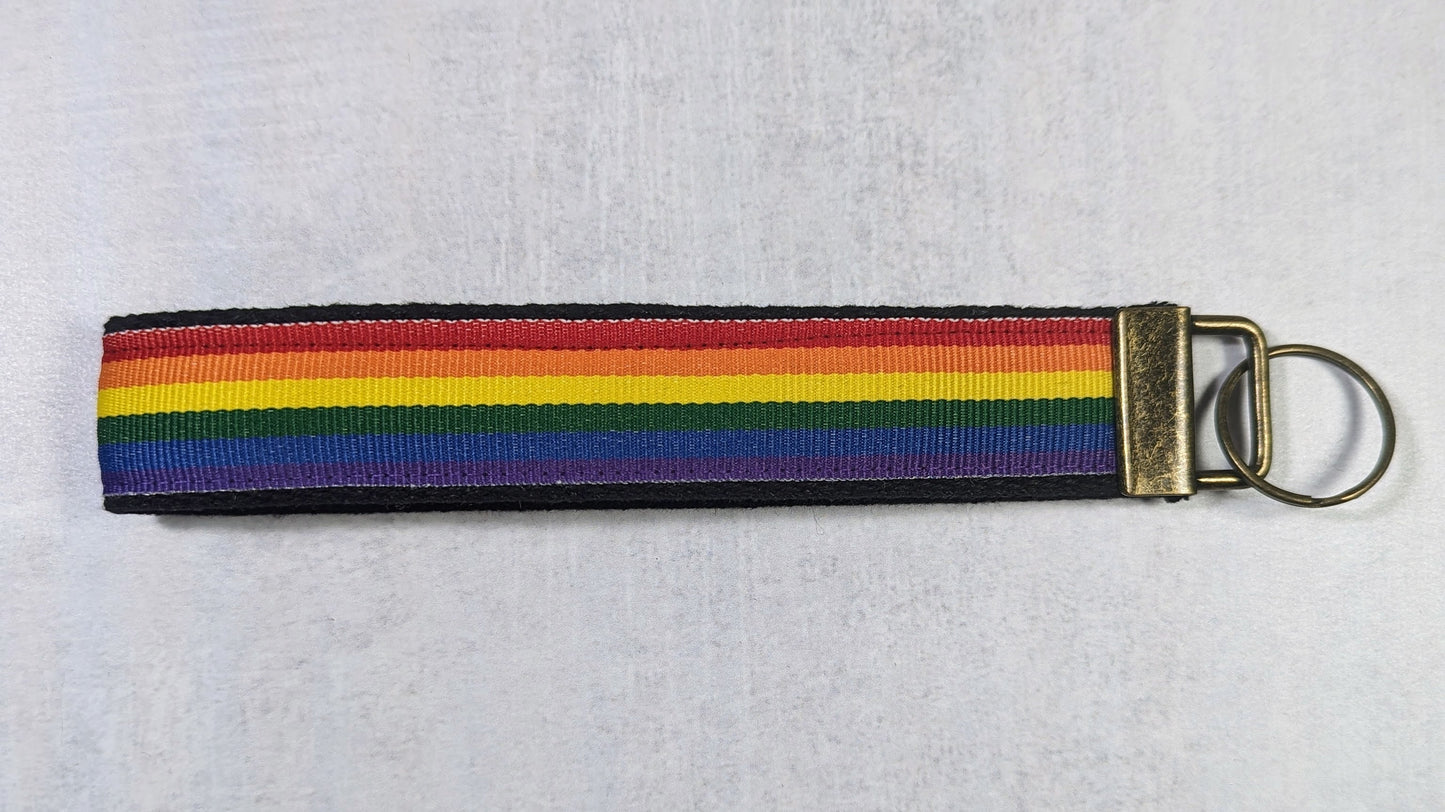 Pride flag key fob