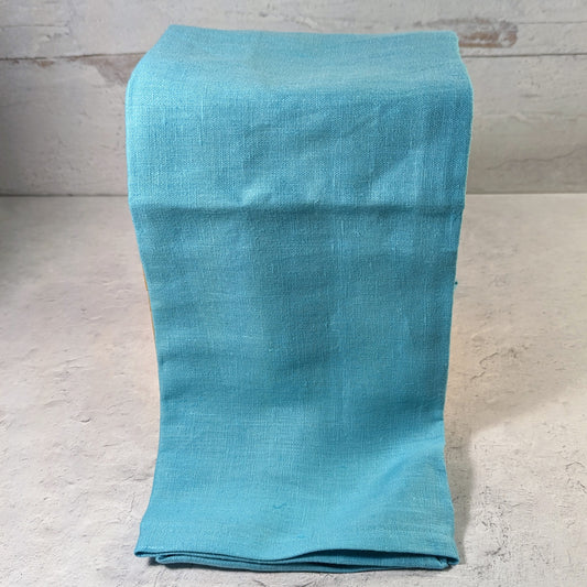 Turquoise 100% linen kitchen towel