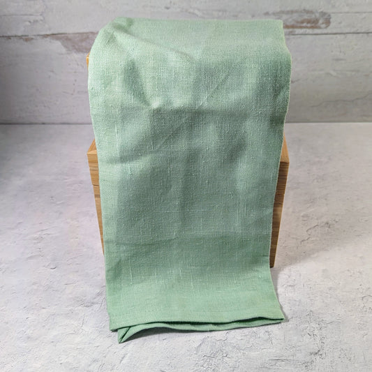 Seafoam green 100% linen kitchen towel