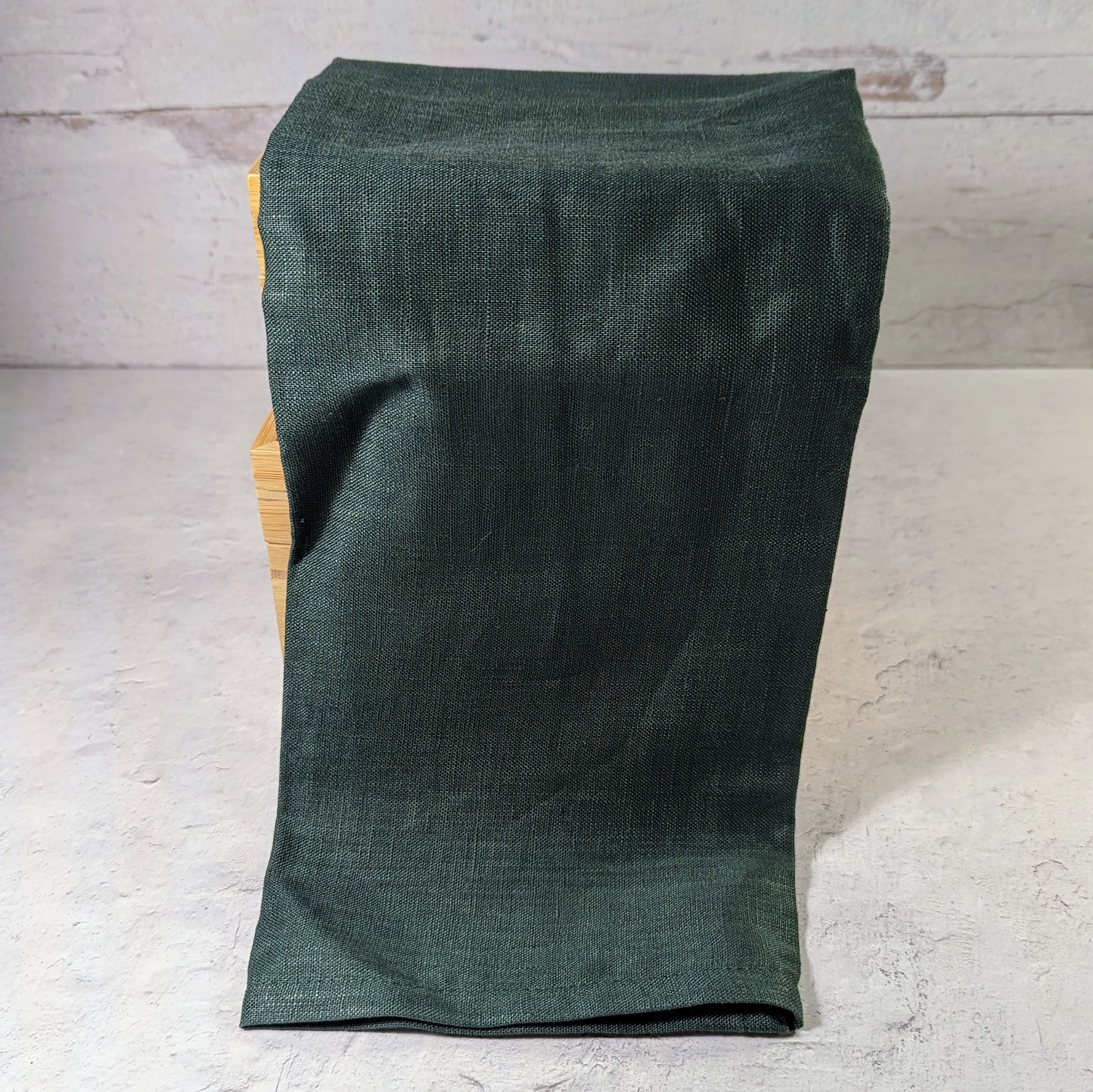 Forest green 100% linen kitchen towel