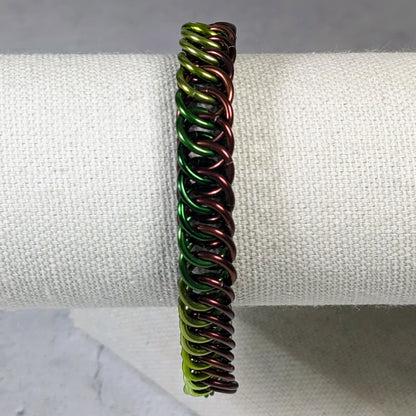 Forest greens chainmaille bracelet