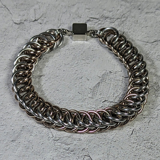 Champagne variations chainmaille bracelet