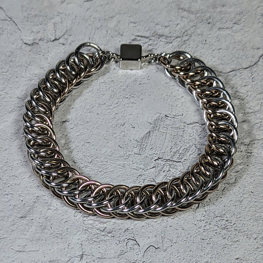 Rose gold variations chainmaille bracelet