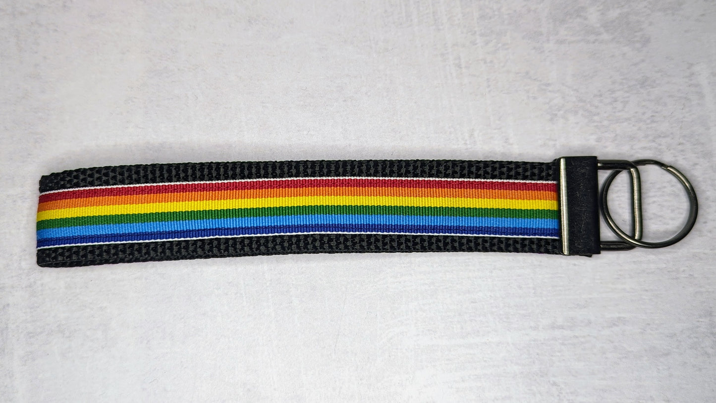 Rainbow with nylon webbing key fob
