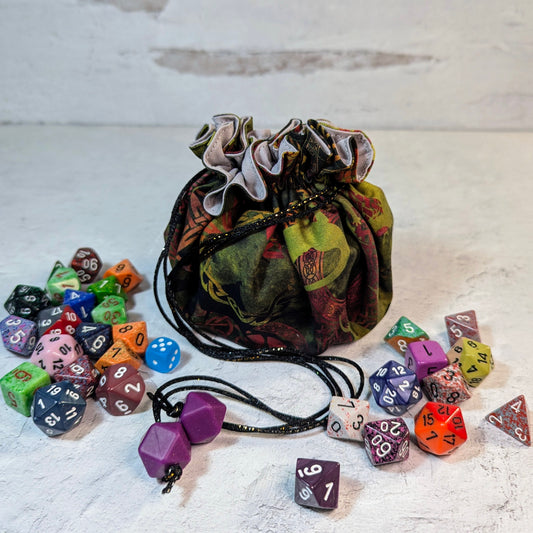 Green Dragons Minuet Dice and Ditty Bag