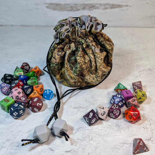 Ancient Maps Minuet Dice and Ditty Bag