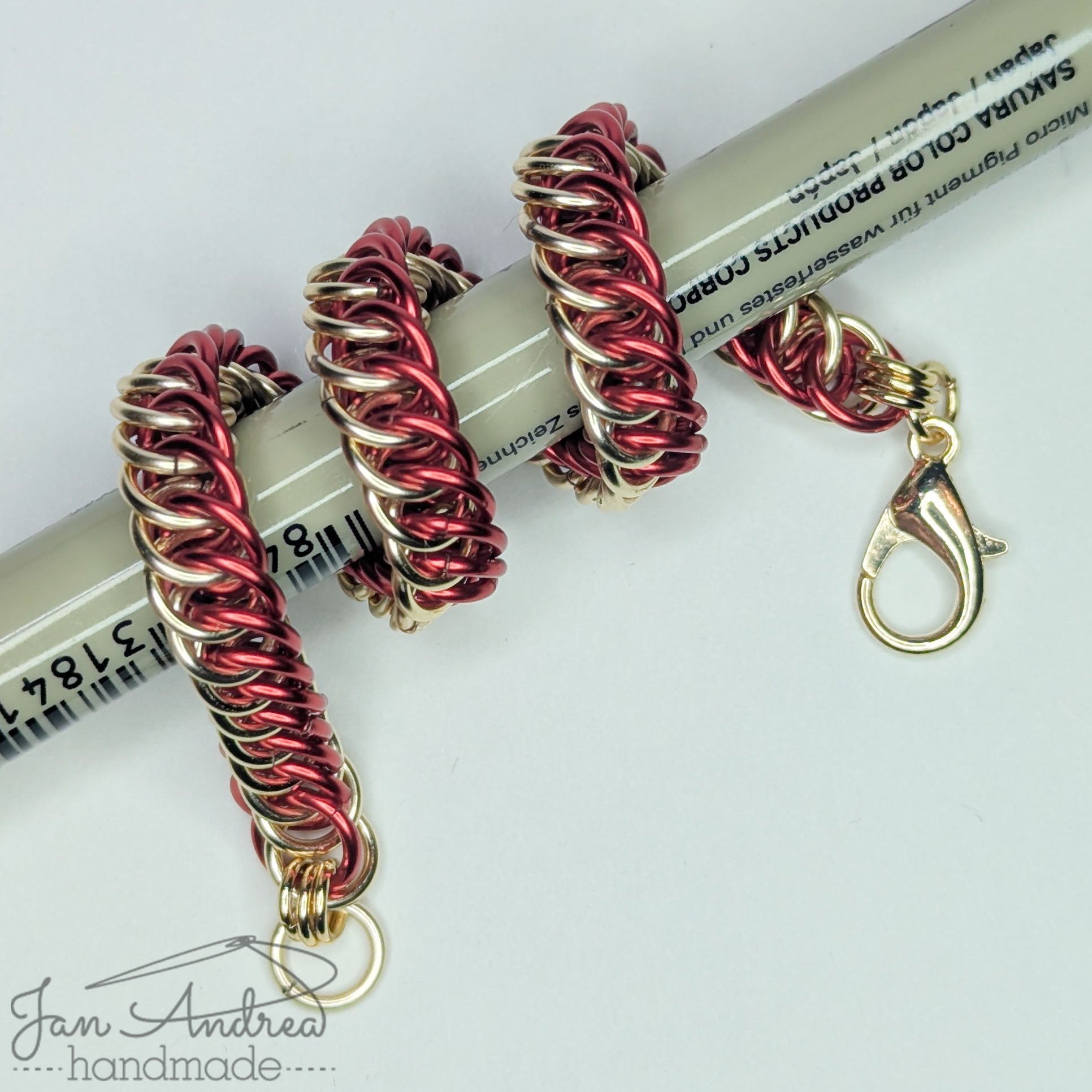 Bracelet wrapped around a Micron pen