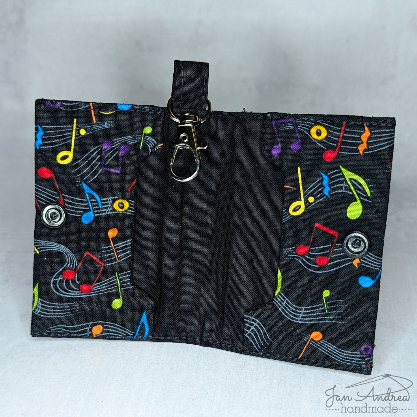 Music Notes Breve Card Wallet