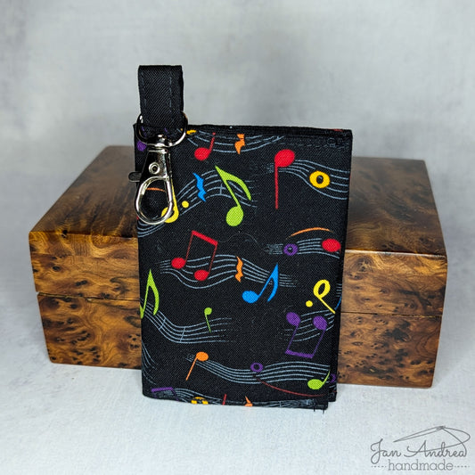 Music Notes Breve Card Wallet